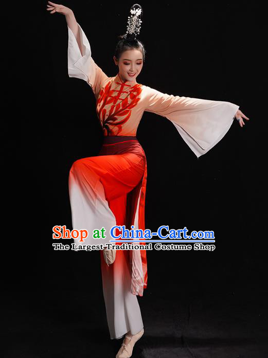 China Folk Dance Costume Yangko Dance Red Uniforms Fan Dance Clothing