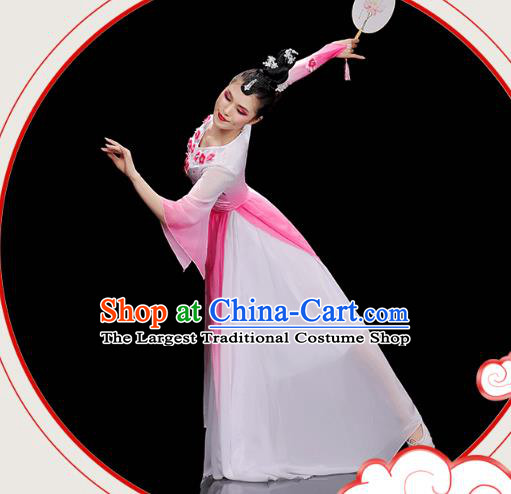 Chinese Traditional Fan Dance Performance Clothing Classical Dance Costumes Umbrella Dance Pink Dress