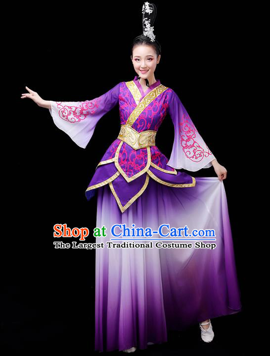 Chinese Traditional Court Dance Performance Clothing Classical Dance Costume Umbrella Dance Purple Dress