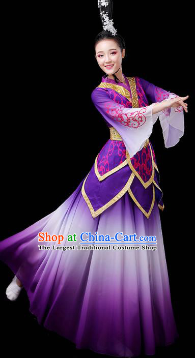 Chinese Traditional Court Dance Performance Clothing Classical Dance Costume Umbrella Dance Purple Dress