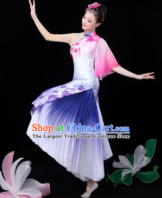 Chinese Classical Dance Solo Dance Costume Umbrella Dance Lilac Dress Traditional Performance Clothing