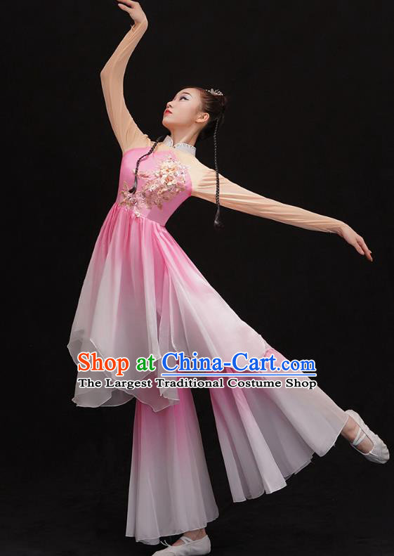 Chinese Classical Dance Performance Clothing Traditional Palace Fan Dance Dress Jiangnan Umbrella Dance Pink Outfits