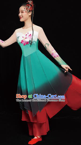 Chinese Traditional Lotus Dance Dress Classical Dance Performance Clothing Umbrella Dance Outfits