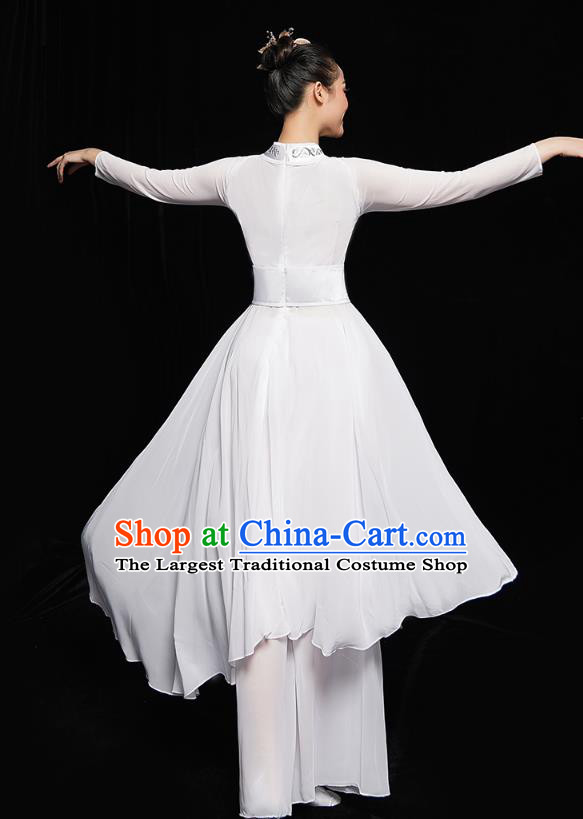 Chinese Classical Dance Performance Clothing Jiangnan Umbrella Dance White Dress Traditional Opening Dance Garment