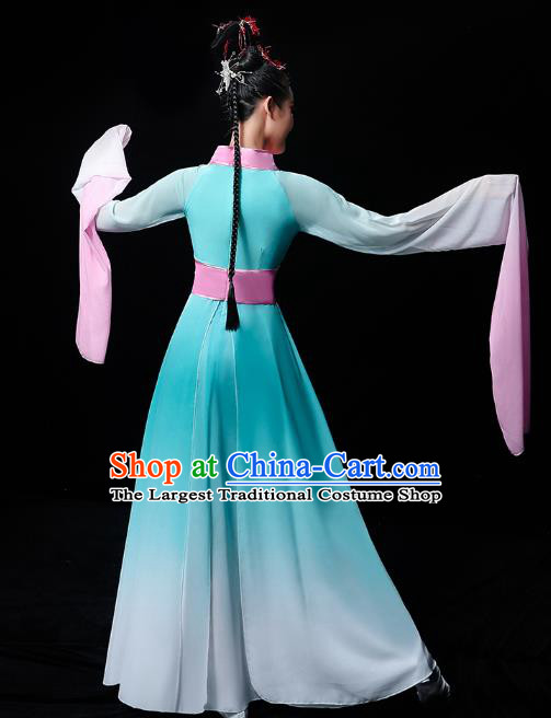 Chinese Water Sleeve Dance Blue Dress Traditional Court Dance Outfits Classical Dance Cai Wei Clothing