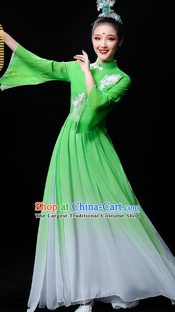 Chinese Traditional Jiangnan Watertown Performance Costumes Classical Dance Clothing Umbrella Dance Green Dress