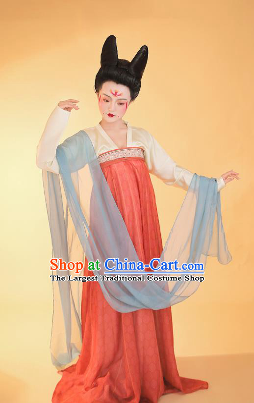 China Ancient Court Maid Hanfu Dress Apparels Traditional Tang Dynasty Palace Lady Historical Clothing