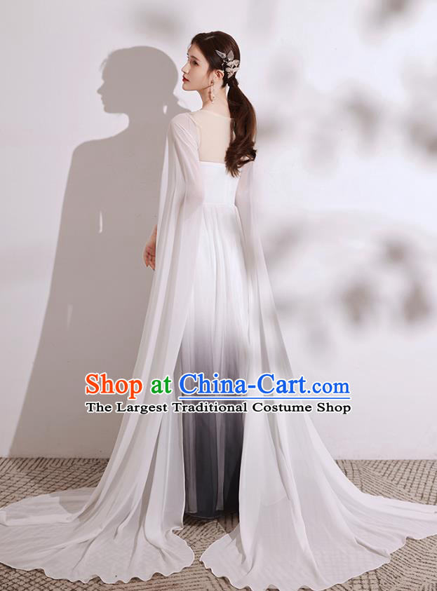 China Stage Show Ink Painting Full Dress Chorus Group Performance Costumes Annual Meeting Compere Clothing