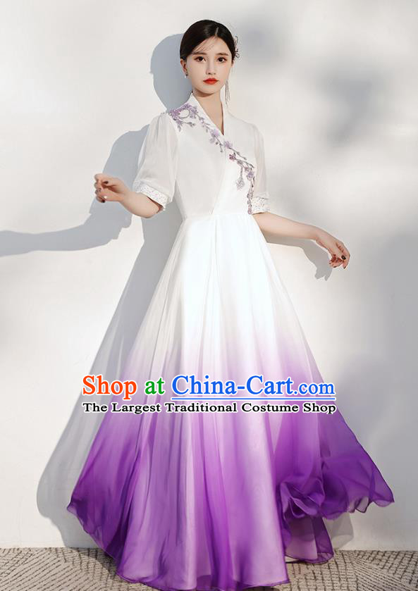 China Chorus Performance Full Dress Modern Dance Costume Annual Meeting Catwalks Clothing