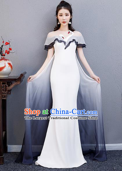 China Woman Chorus Costume Annual Meeting Compere Clothing Modern Dance Fishtail Full Dress