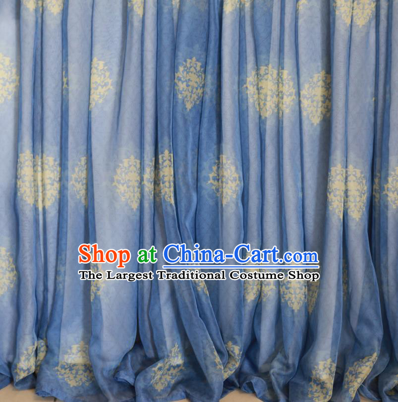 China Traditional Ancient Noble Lady Blue Hanfu Dress Tang Dynasty Royal Princess Historical Costumes