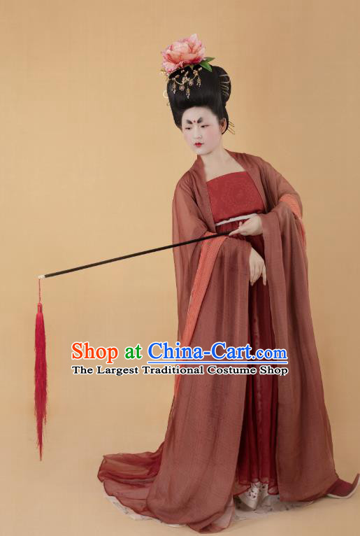 China Ancient Royal Madame Hanfu Dress Traditional Tang Dynasty Court Woman Historical Clothing