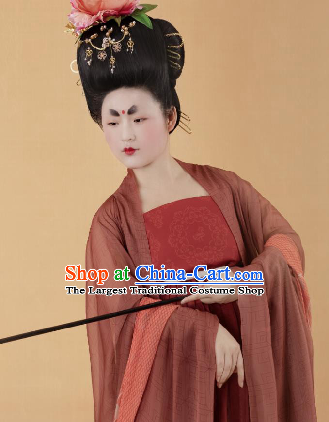 China Ancient Royal Madame Hanfu Dress Traditional Tang Dynasty Court Woman Historical Clothing