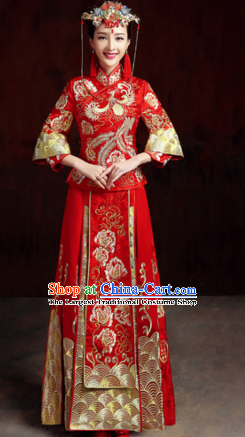 Top Chinese Classical Embroidered Phoenix Wedding Dresses