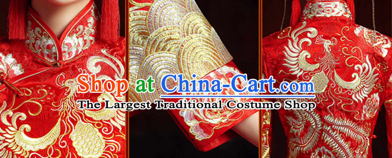 Top Chinese Classical Embroidered Phoenix Wedding Dresses