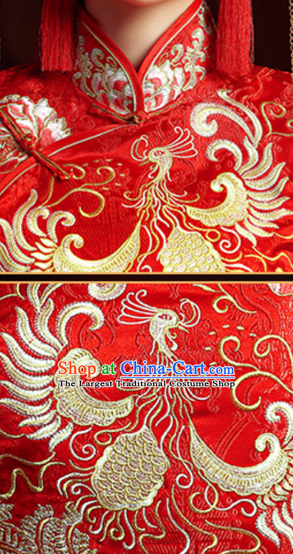 Top Chinese Classical Embroidered Phoenix Wedding Dresses