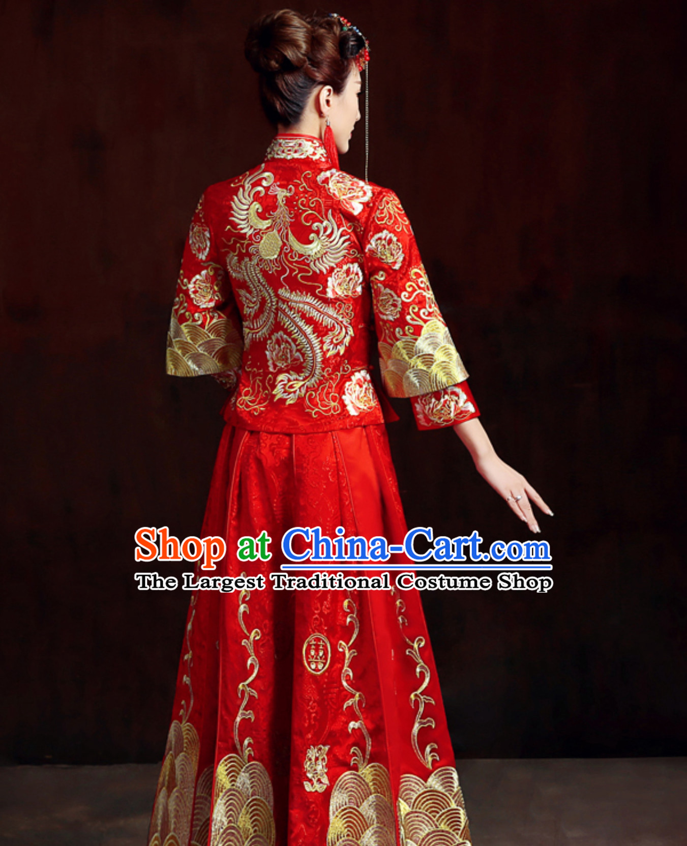 Top Chinese Classical Embroidered Phoenix Wedding Dresses