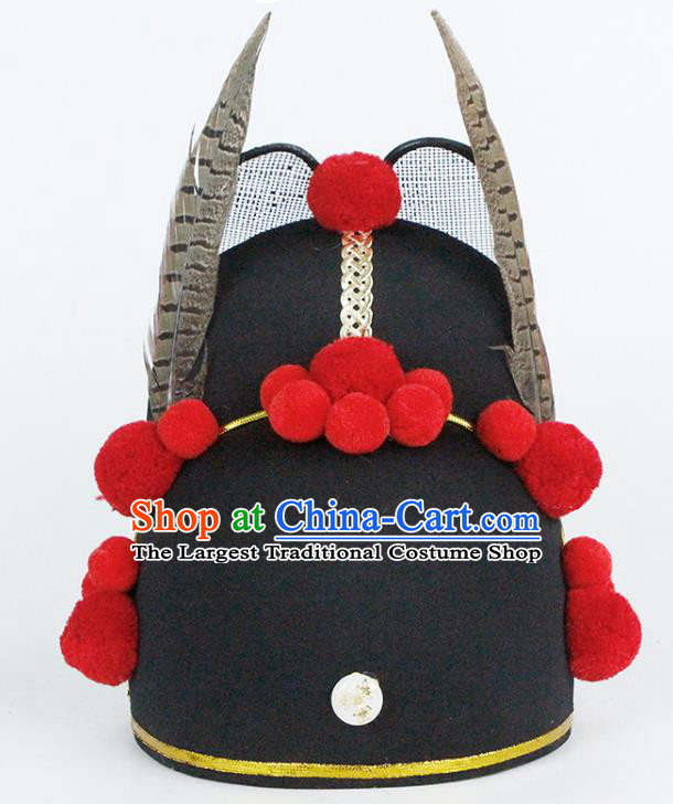 Chinese Handmade Traditional Ming Dynasty Wedding Headwear Ancient Drama Bridegroom Black Hat