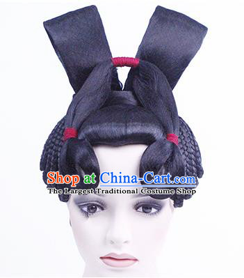 China Classical Dance Performance Headwear Traditional Tang Dynasty Imperial Concubine Wigs Chignon