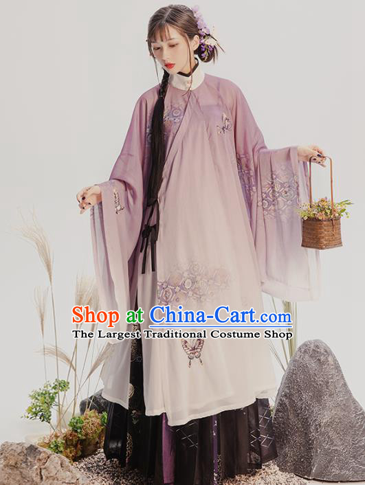 China Traditional Ming Dynasty Nobility Lady Historical Costumes Ancient Patrician Beauty Hanfu Dress Full Set