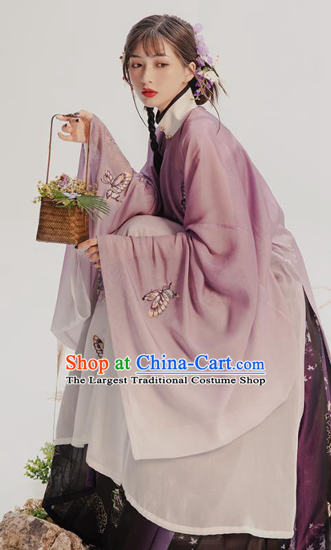 China Traditional Ming Dynasty Nobility Lady Historical Costumes Ancient Patrician Beauty Hanfu Dress Full Set