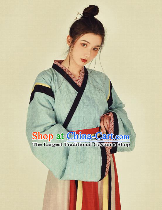China Ancient Noble Lady Hanfu Dress Garment Traditional Jin Dynasty Female Swordsman Historical Clothing