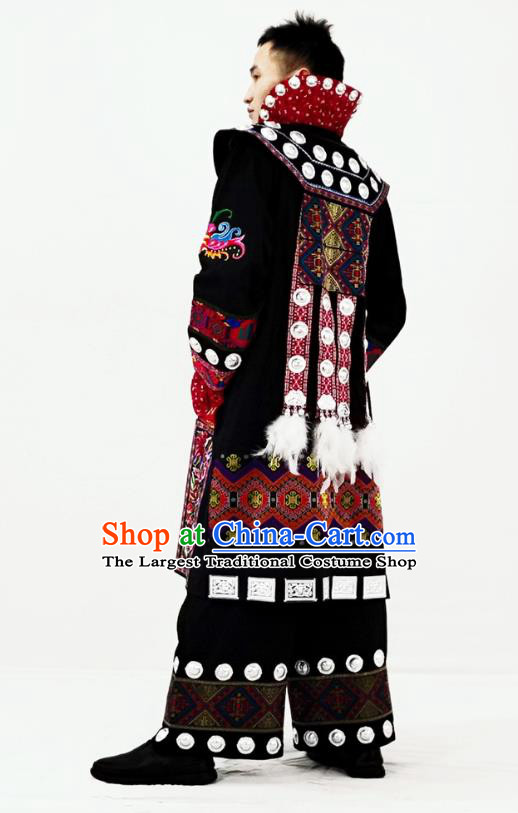 China Traditional Dong Folk Dance Clothing Yi Nationality Festival Performance Garment Costumes