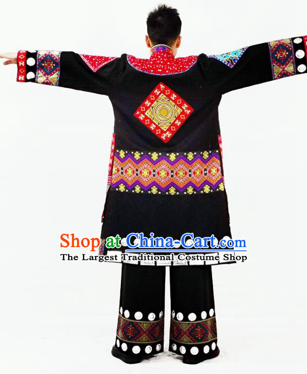 China Dong Nationality Festival Garment Costumes Traditional Yunnan Ethnic Folk Dance Clothing