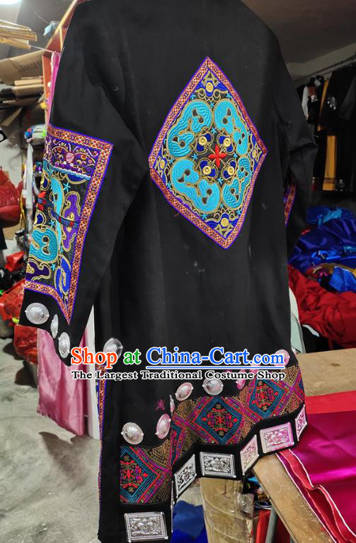 China Traditional Hmong Ethnic Bridegroom Clothing Miao Nationality Wedding Male Garment Costumes