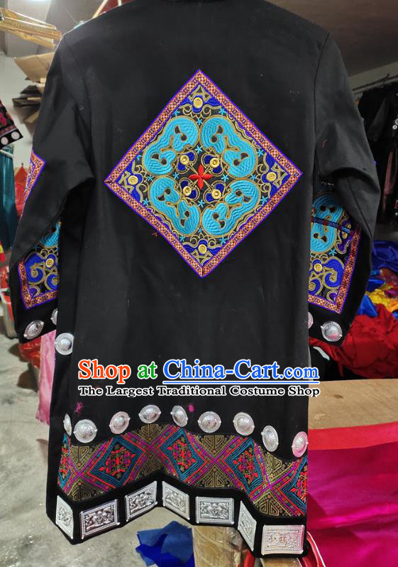 China Traditional Hmong Ethnic Bridegroom Clothing Miao Nationality Wedding Male Garment Costumes