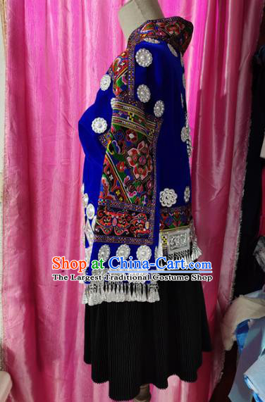 Chinese Tujia Minority Outfits Ethnic Folk Dance Garment Xiangxi Nationality Performance Dress Clothing