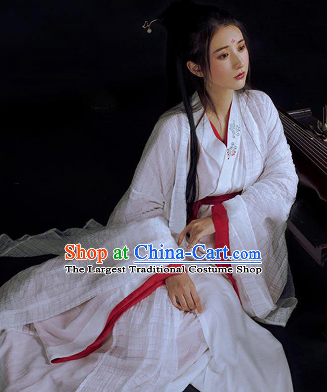 China Traditional Jin Dynasty Young Beauty Historical Costume Ancient Fairy Princess Hanfu Dress Clothing