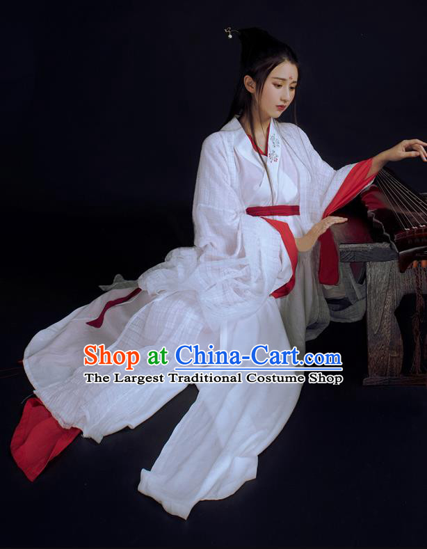 China Traditional Jin Dynasty Young Beauty Historical Costume Ancient Fairy Princess Hanfu Dress Clothing
