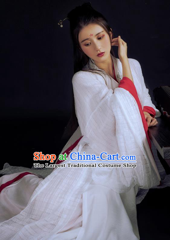 China Traditional Jin Dynasty Young Beauty Historical Costume Ancient Fairy Princess Hanfu Dress Clothing