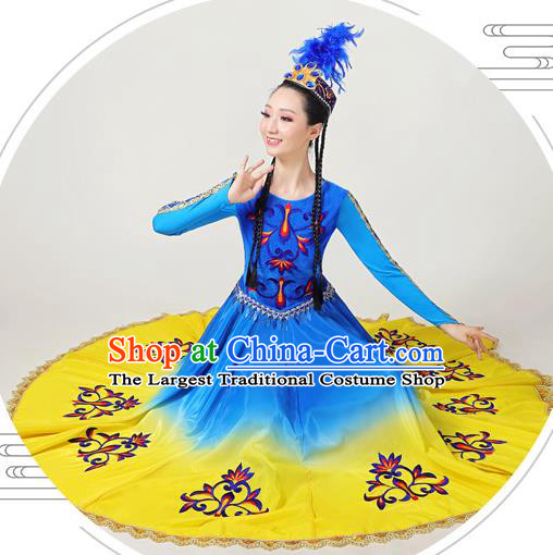 Chinese Ethnic Folk Dance Garments Clothing Traditional Uygur Nationality Suits Xinjiang Dance Dress
