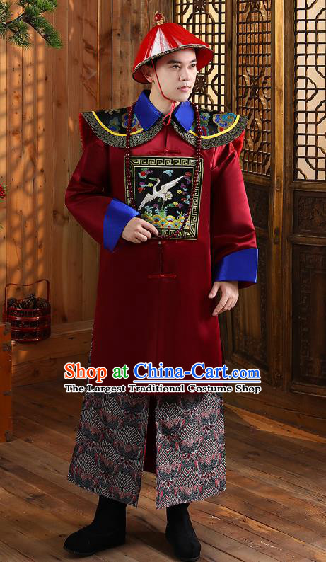 China Ancient Prince Regent Historical Clothing Traditional Qing Dynasty Official Robe Garment