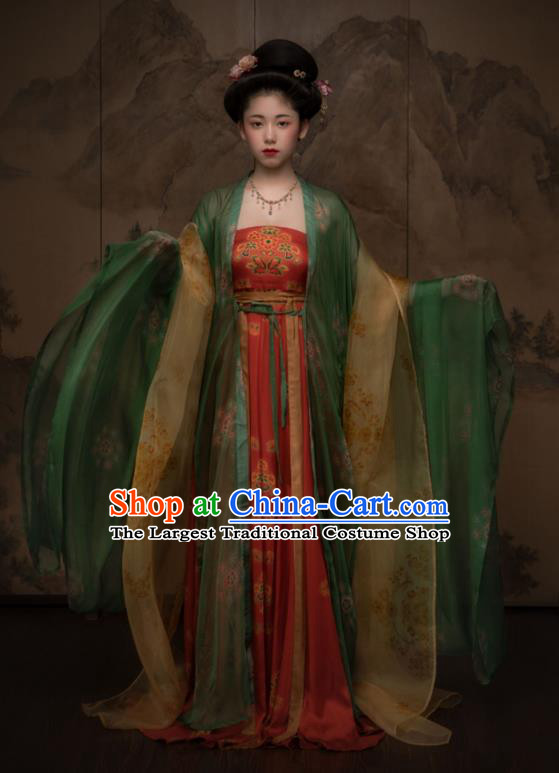 China Ancient Court Beauty Hanfu Dress Traditional Tang Dynasty Imperial Concubine Historical Garments Clothing