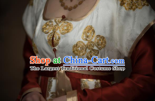 China Traditional Tang Dynasty Royal Princess Historical Clothing Ancient Court Lady Hanfu Dress Garments