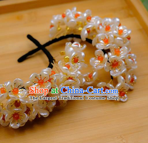Chinese Ancient Imperial Consort Pearls Hairpin Traditional Song Dynasty Court Woman Hair Crown Headdress