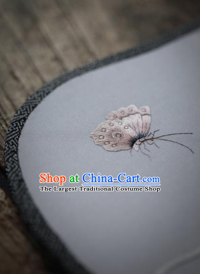 China Classical Silk Palace Fan Traditional Song Dynasty Hanfu Fan Handmade Embroidered Tawny Daylily Fan