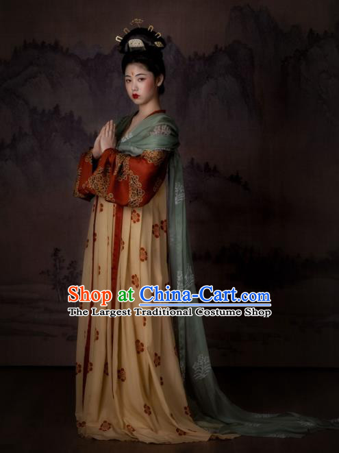 China Ancient Garment Traditional Tang Dynasty Court Princess Hanfu Dress Historical Clothing Complete Set