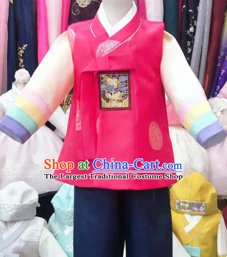 Korean Boy Prince Outfits Traditional Stage Performance Hanbok Clothing Children Garment Costume