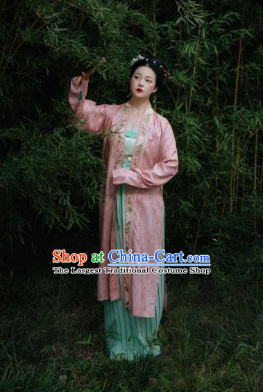 China Ancient Young Beauty Hanfu Dress Garments Traditional Song Dynasty Patrician Woman Historical Clothing