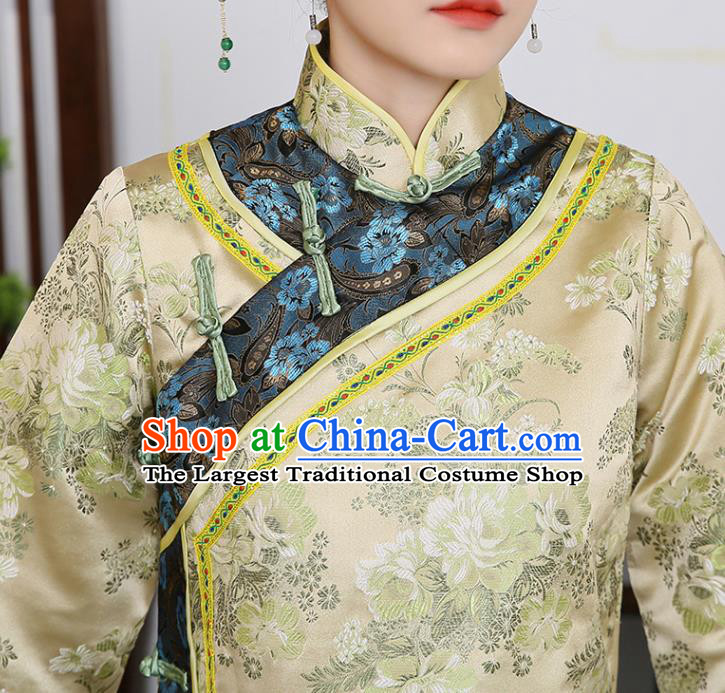 China Ancient Young Mistress Garment Traditional Qing Dynasty Civilian Woman Historical Clothing