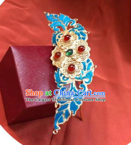 China Traditional Ming Dynasty Empress Hair Crown Ancient Royal Queen Agate Hairpin
