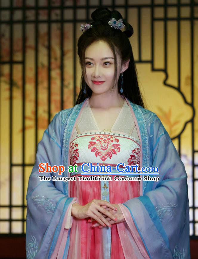 China Ancient Courtesan Hanfu Clothing Traditional Television Drama My Heroic Husband Geisha Yuan Jin Er Costume