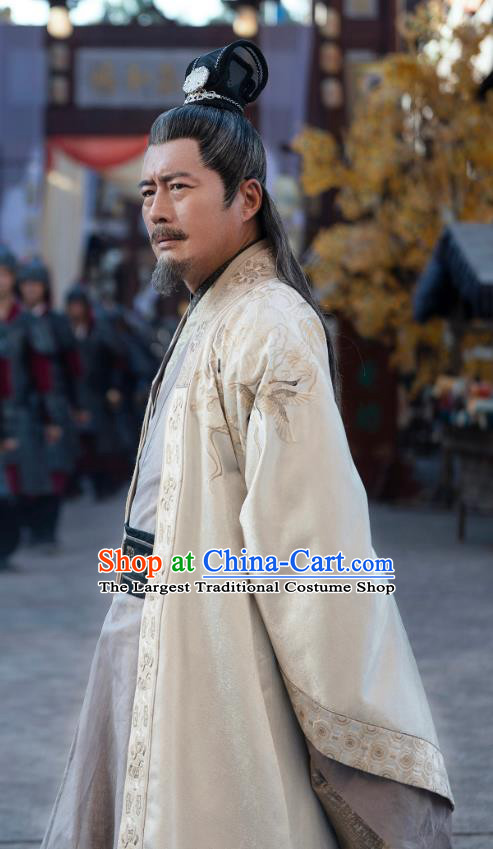 China Ancient Elderly Official Costumes Television Drama My Heroic Husband Traditional Ming Dynasty Prime Minister Clothing