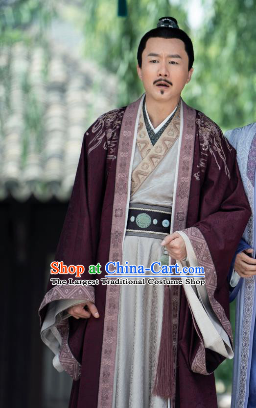 China Ancient Elderly Gentlemen Costumes Traditional History Drama Ming Dynasty Milord Clothing
