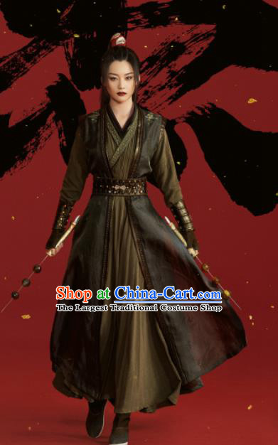 China Ancient Swordswoman Costumes Traditional History Drama Ming Dynasty Female Assassin Clothing