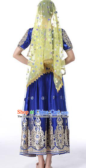 India Sarees Performance Woman Peacock Blue Lehenga Choli Belly Dancing  Dress Gold Thread Hand Made Embroideried Lady Suits - AliExpress